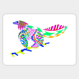 the dinosaur bird in floral ecopop pattern Sticker